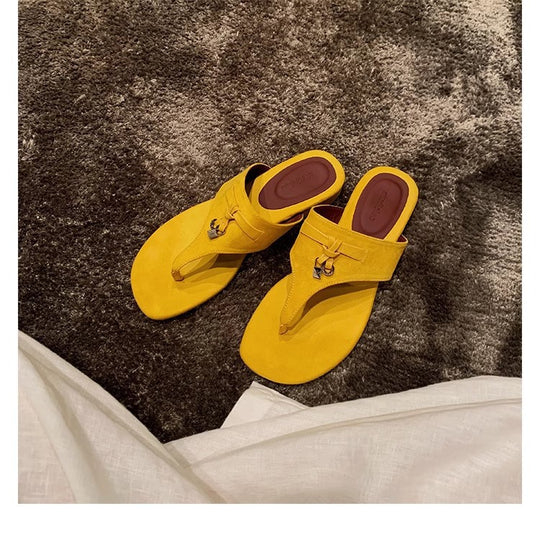 Damen elegante Zehentrenner-Sandalen mit modischem Riemendesign und bequemer Fußbettstruktur EB