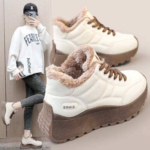 Damen hochgeschnittene Sneakers mit warmem Innenfutter und komfortablem Laufprofil EB