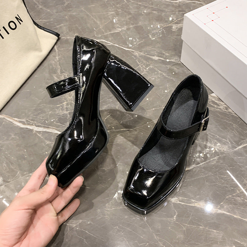 Damen elegante Plateau-Pumps mit Perlen-Detail EB
