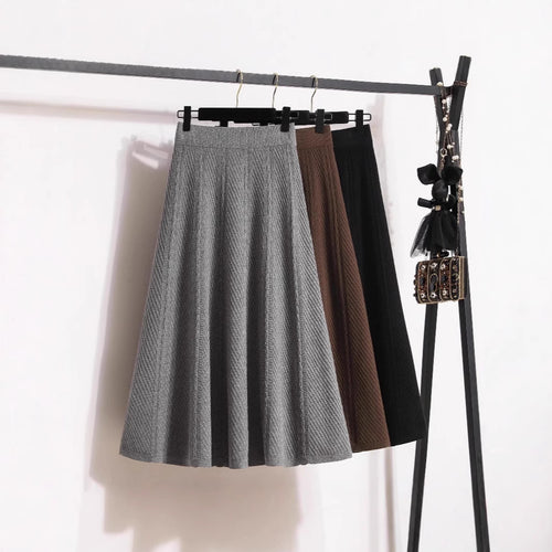 Damen Plissierter Midirock mit elastischem Bund und feiner Struktur EB