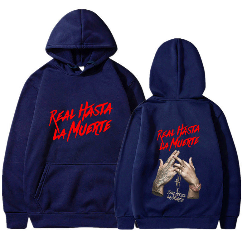 Damen Kapuzensweater mit auffälligem Schriftzug in urbanem Stil EB