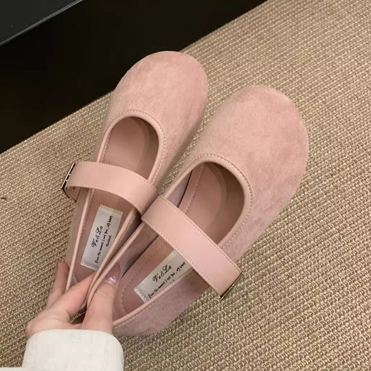 Damen Ballettschuhe mit elegantem Riemen und bequemer Sohle EB