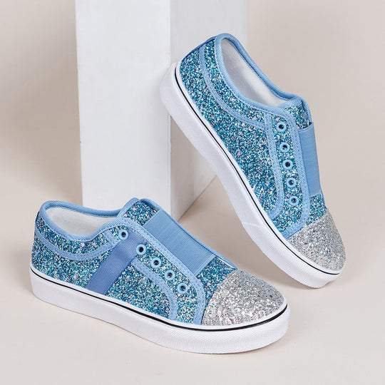 Damen Glitzernde Sneakers mit elastischem Einschlupf EB