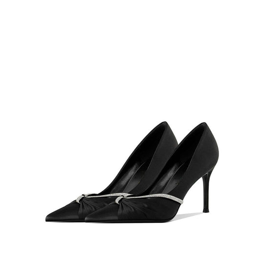 Damen elegante spitze High Heel Pumps mit funkelndem Riemen EB