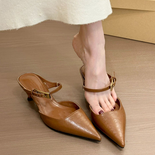 Damen Slingback-Pumps mit elegantem Schnallen-Detail EB