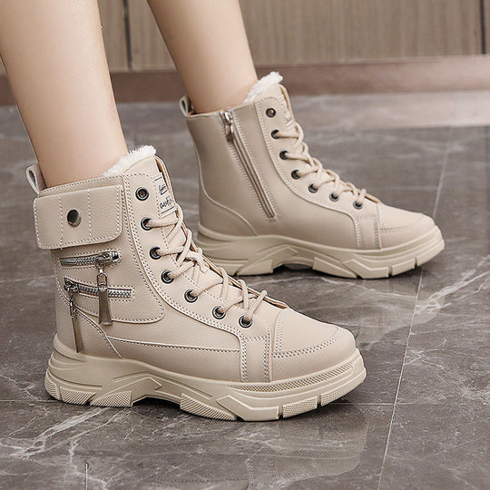 Damen Hohe Sneaker mit modischem Reißverschluss und komfortabler Innenfütterung EB