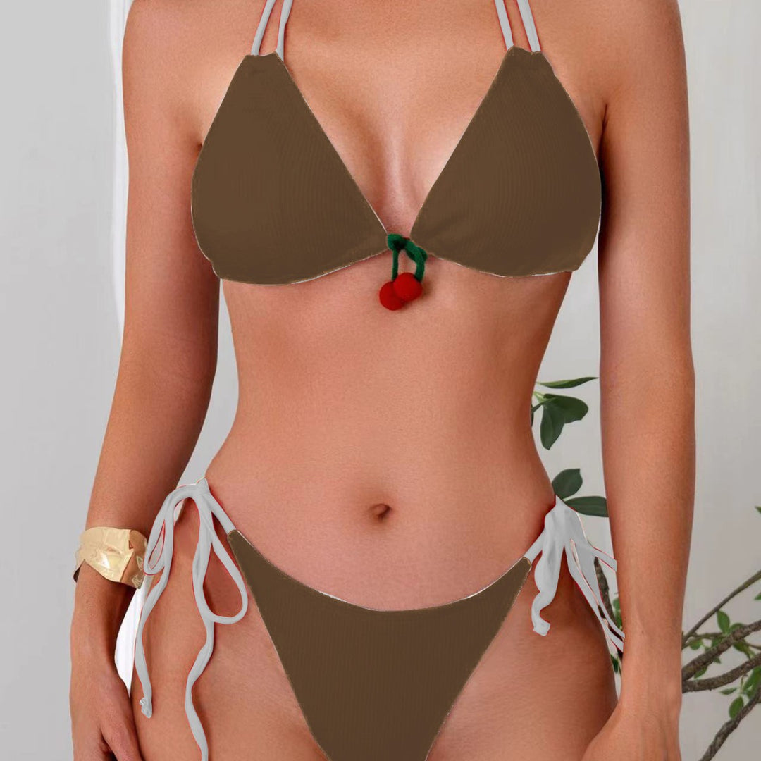 Damen Triangel-Bikini mit verspieltem Dekorelement EB