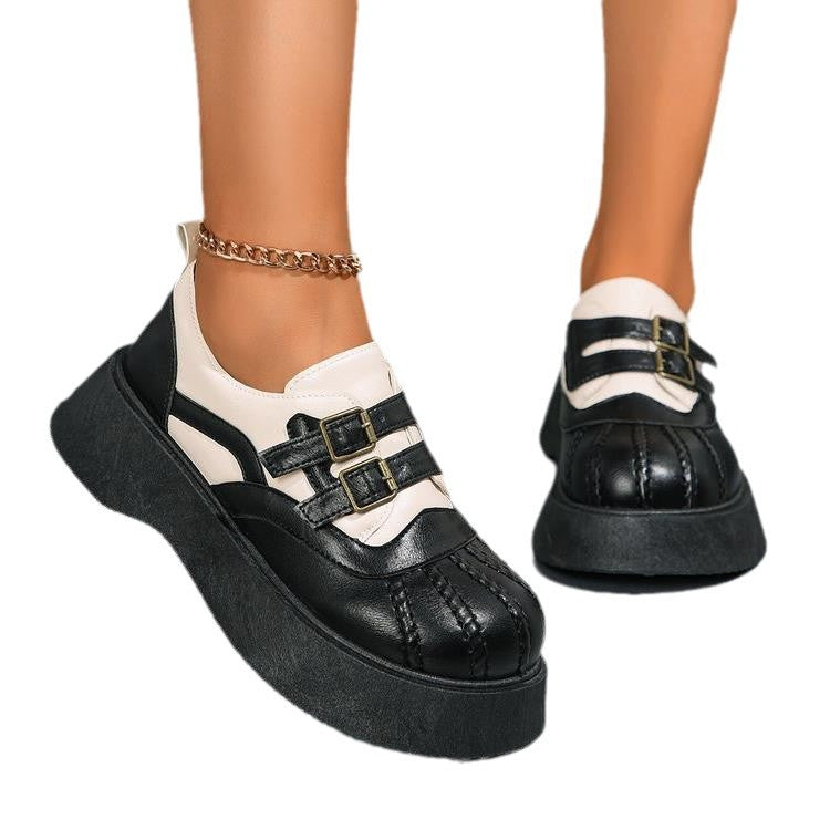 Damen Plateau-Sneaker mit modischer Schnallenverzierung EB
