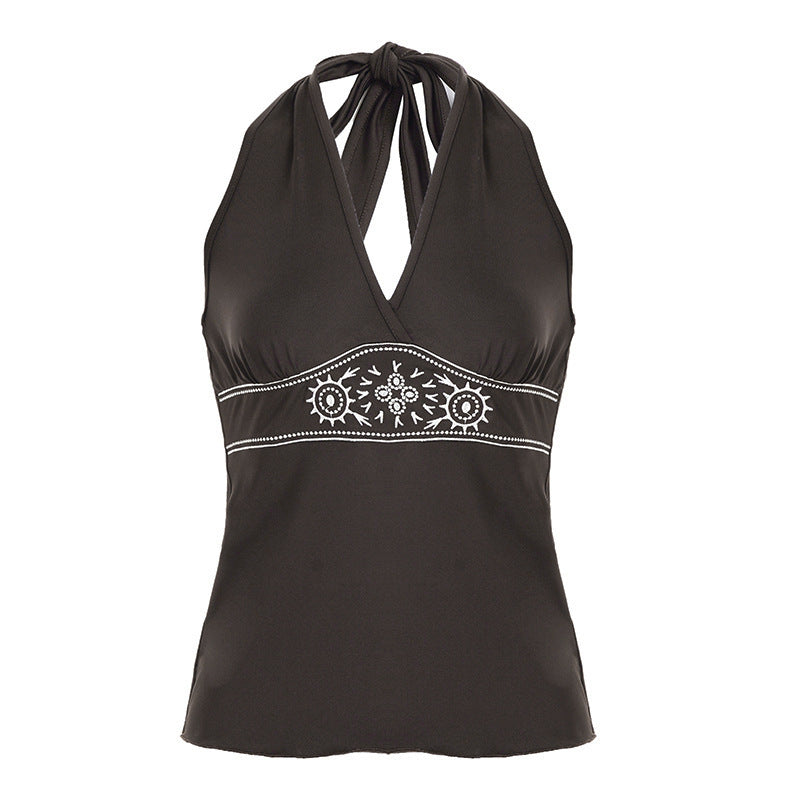 Damen Elegantes Haltertop mit raffinierten Details EB