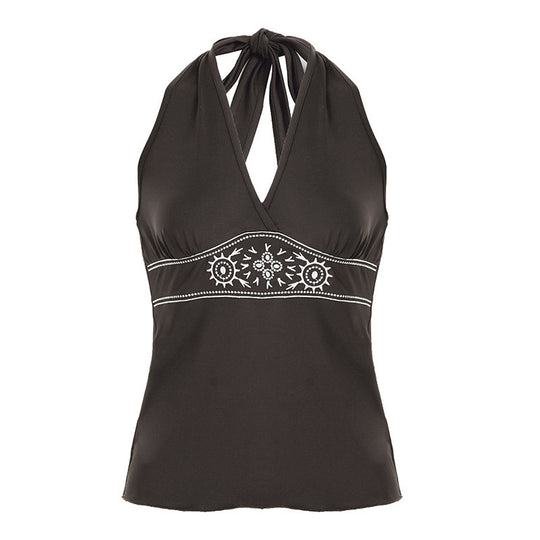 Damen Elegantes Haltertop mit raffinierten Details EB