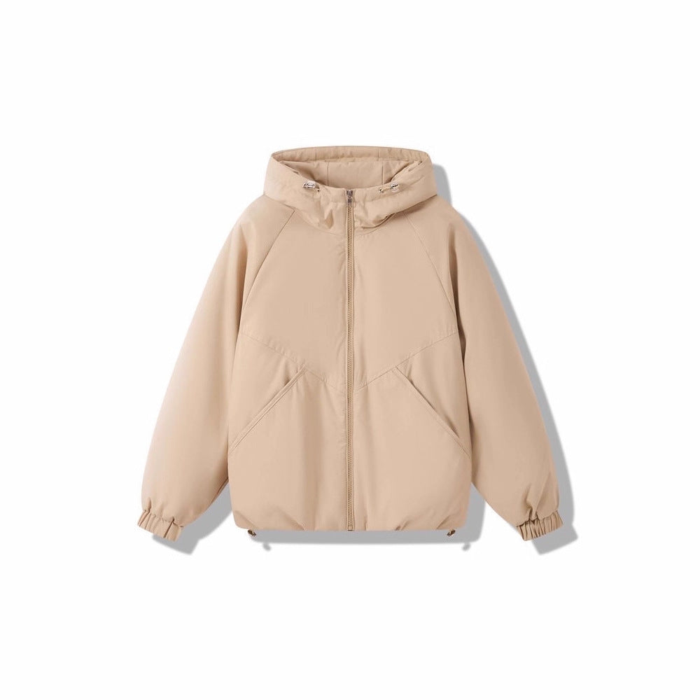 Damen Leicht wattierte Kapuzenjacke mit Raglanärmeln, elastischen Bündchen und verstellbarem Saum EB