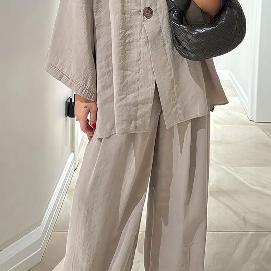 Damen Elegante Kimono-Jacke mit weiten Ärmeln und lockerer Passform EB