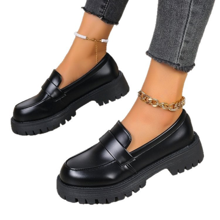 Damen elegante Plattform-Mokassins mit trendiger Gummisohle EB