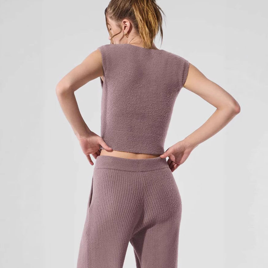 Damen Kurzes Strickoberteil mit sanfter Textur EB