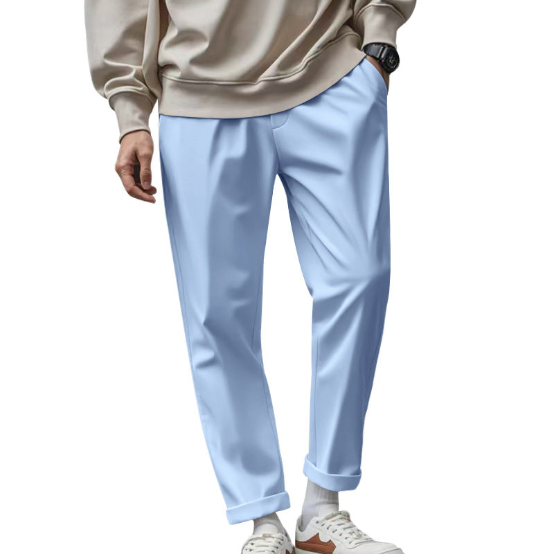Herren elegante Freizeithose mit lockerem Schnitt und atmungsaktiver Struktur EB