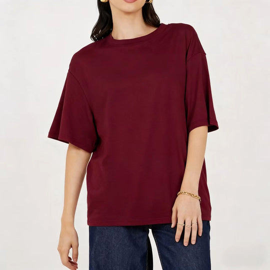 Damen Übergröße Shirt mit lässigem Schnitt und kurzarm EB