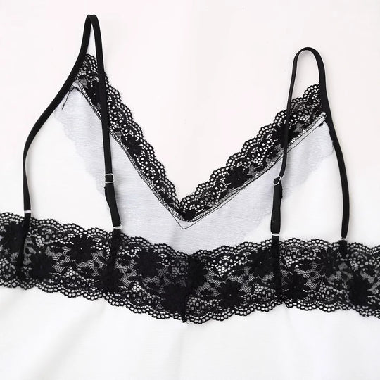 Damen Nachtkleid mit eleganter Spitzenverzierung und gradientem Farbverlauf EB