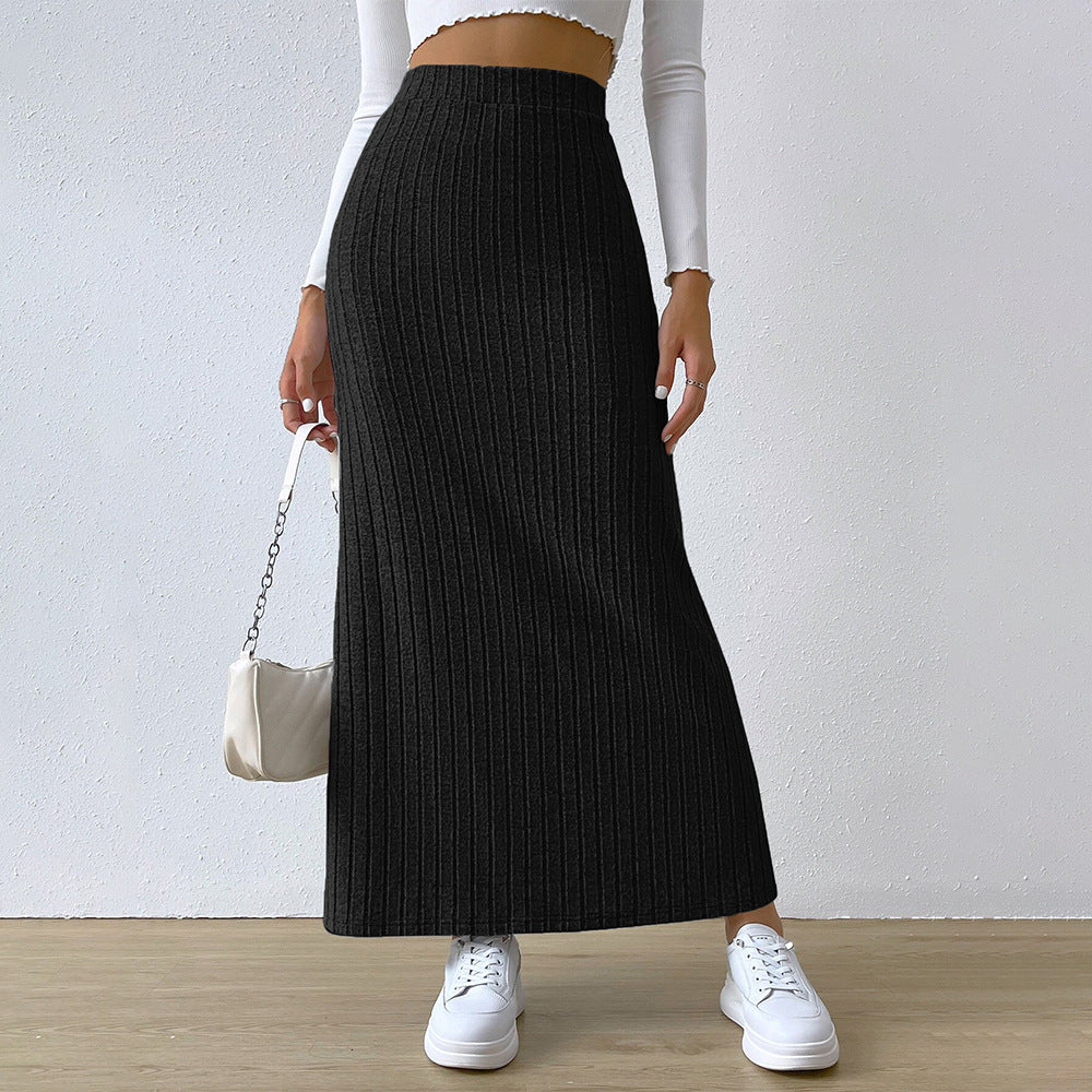 Damen gerippter Maxi-Rock mit hohem Bund, taillierter Stretchpassform und schmeichelnder Längsrippe Eichborn Berlin