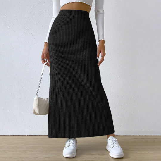 Damen gerippter Maxi-Rock mit hohem Bund, taillierter Stretchpassform und schmeichelnder Längsrippe Eichborn Berlin