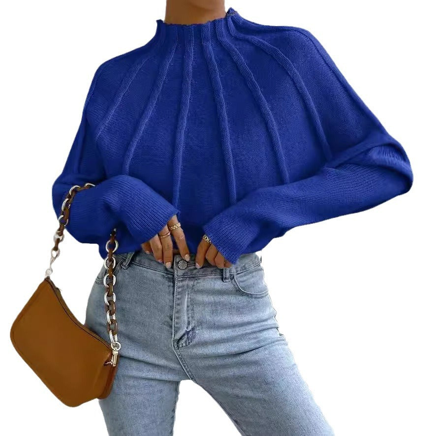 Damen Strickpullover mit hochgeschlossenem Kragen EB