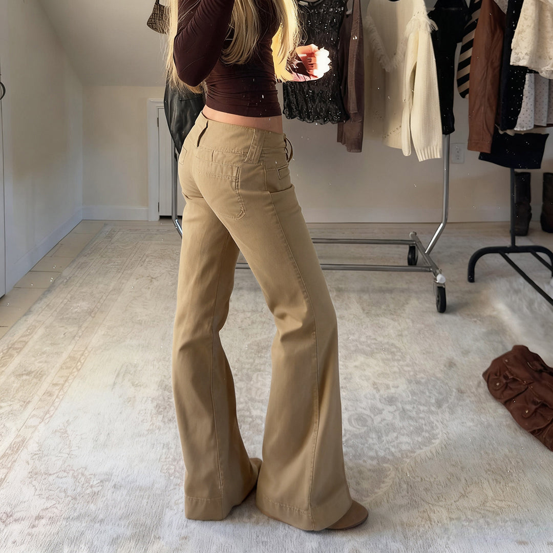 Damen weite Baumwollhose mit eleganter Schnittführung und praktischen Taschen EB