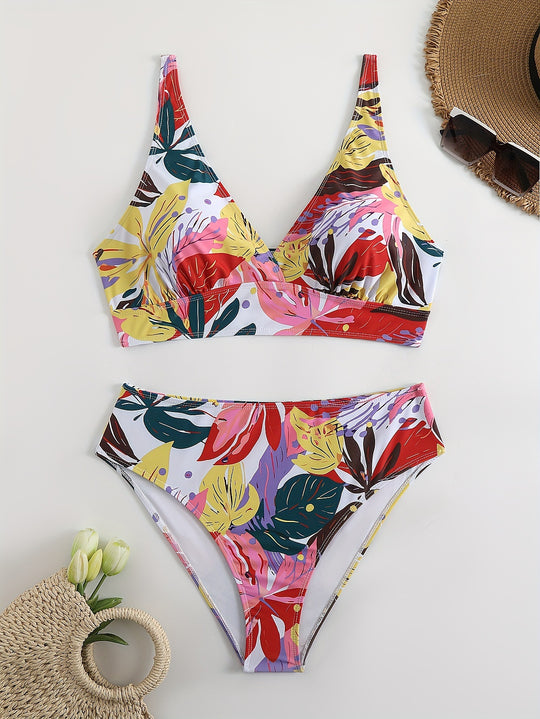 Damen Bikiniset mit auffälligem floralem Design und komfortablem Schnitt EB
