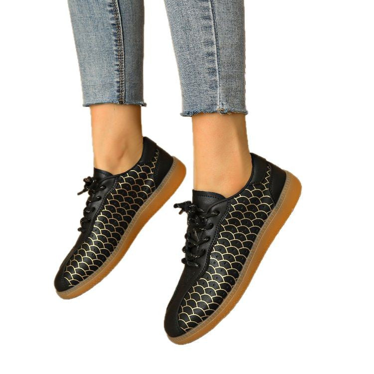 Damen modische Sneakers mit einzigartigem Musterdruck EB