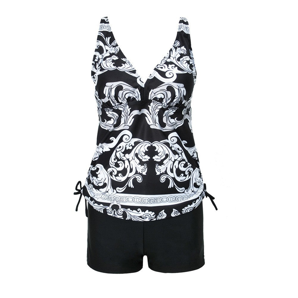 Damen Sportlicher Badeanzug mit dekorativem Oberteil EB