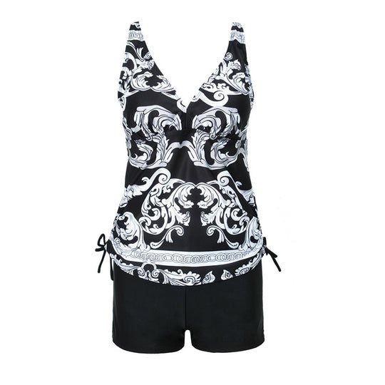 Damen Sportlicher Badeanzug mit dekorativem Oberteil EB