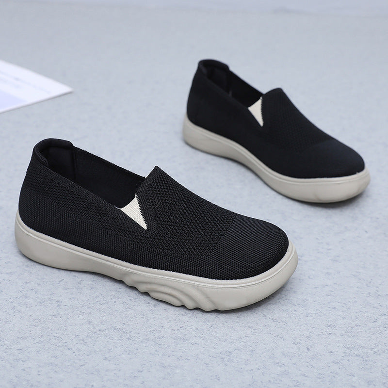 Damen Bequeme und atmungsaktive Slip-On Freizeitschuhe mit flexiblem Obermaterial EB