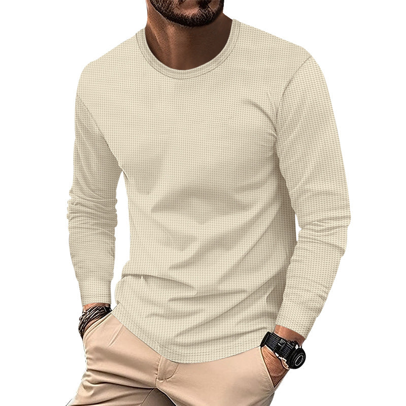 Herren modisches Langarmshirt mit strukturierter Oberfläche EB