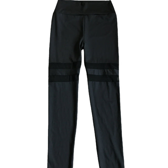 Damen Sportliche Leggings mit transparenten Einsätzen und hohem Bund EB