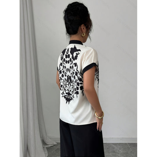 Damen Bluse mit floralen Details und elegantem Schnitt EB