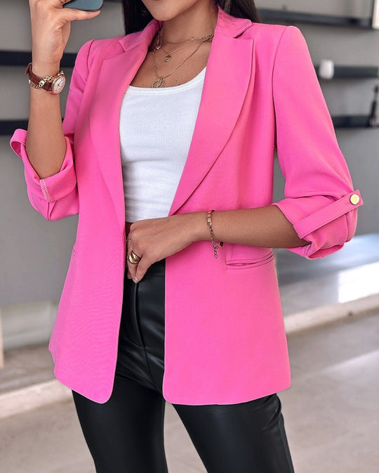 Damen Eleganter und moderner Blazer mit aufrollbaren Ärmeln EB