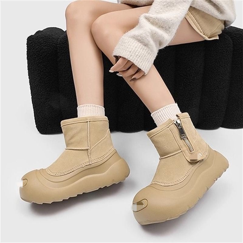 Damen gefütterte Winterstiefel mit rutschfester Sohle und modischem Futter EB