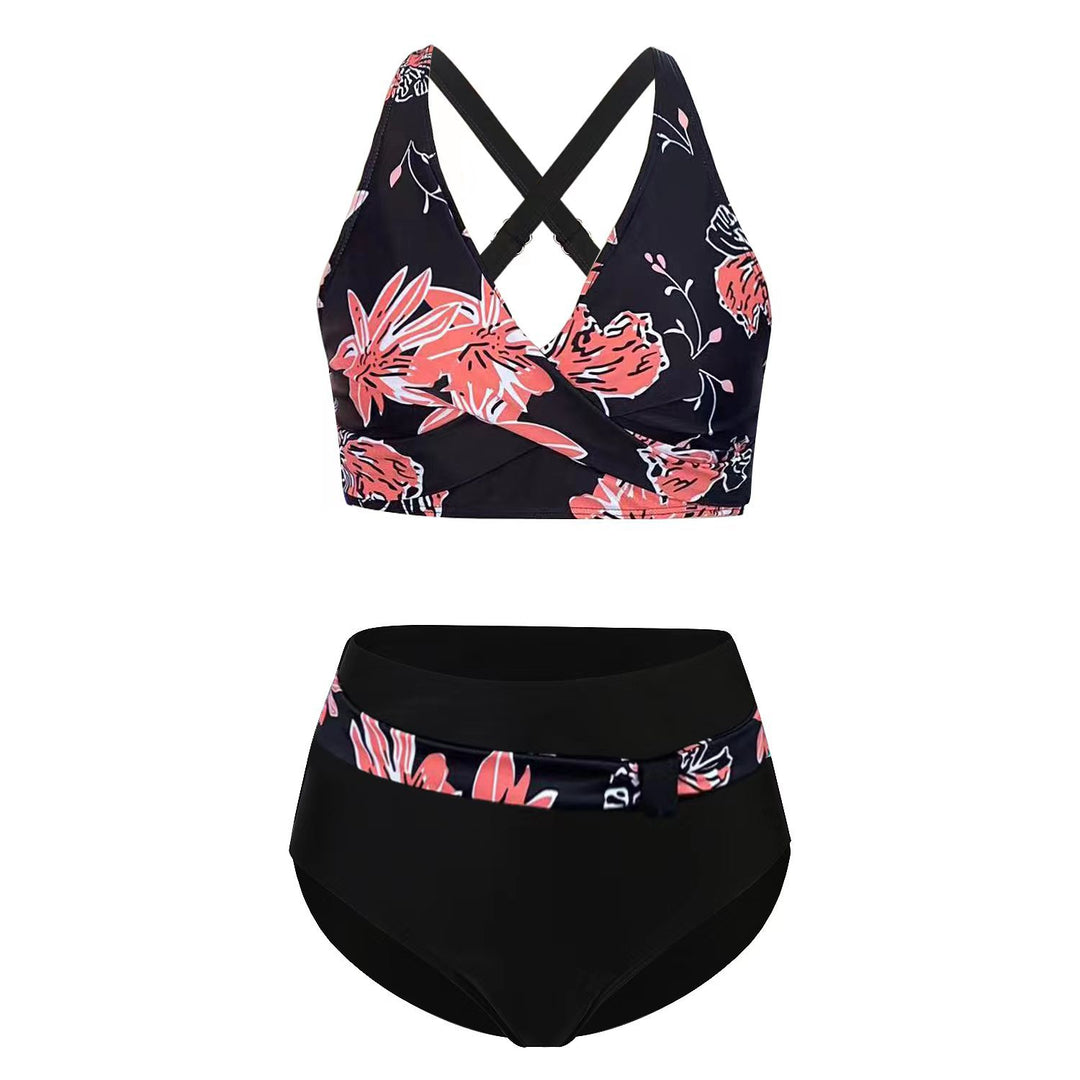 Damen Sportliches Bikini-Set mit trendigem Schnitt und modernem Grafikdesign EB