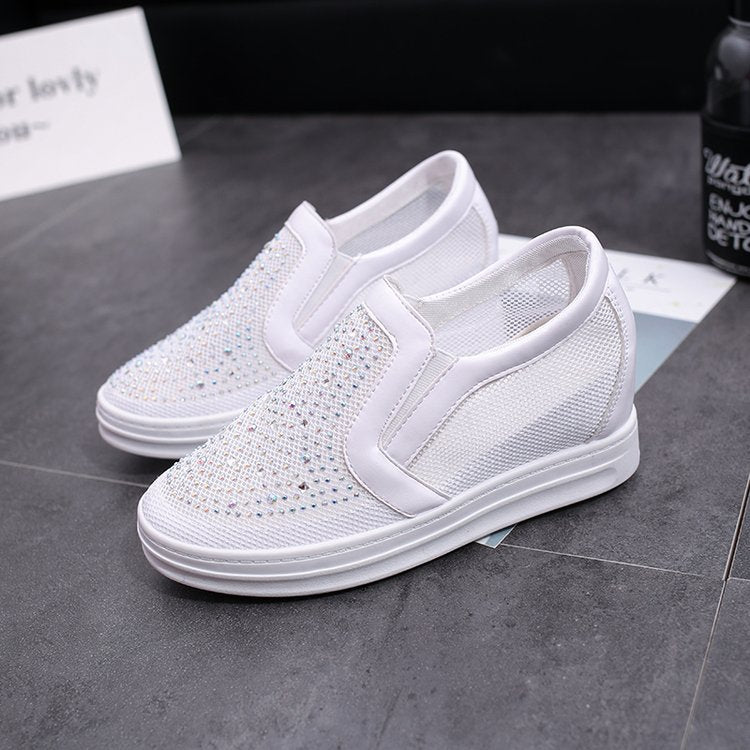 Damen Sneaker mit funkelnden Strassdetails und atmungsaktivem Obermaterial EB