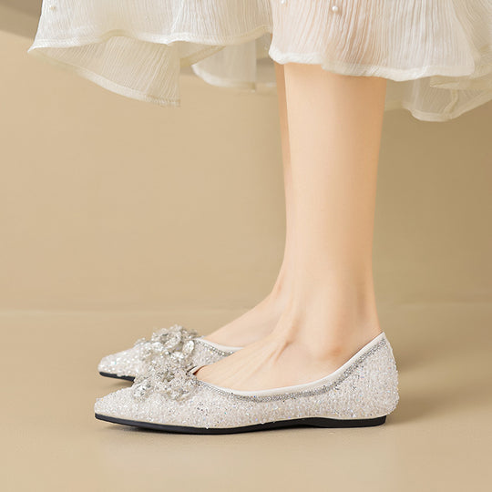 Damen Ballerinas mit funkelndem Strass-Design EB