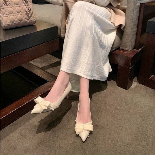 Damen Elegante Pumps mit dekorativem Schleifendetail und funkelnden Applikationen EB