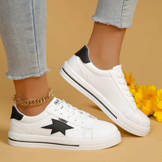 Damen Sneakers mit modischem Sternenmotiv und dämpfender Sohle EB