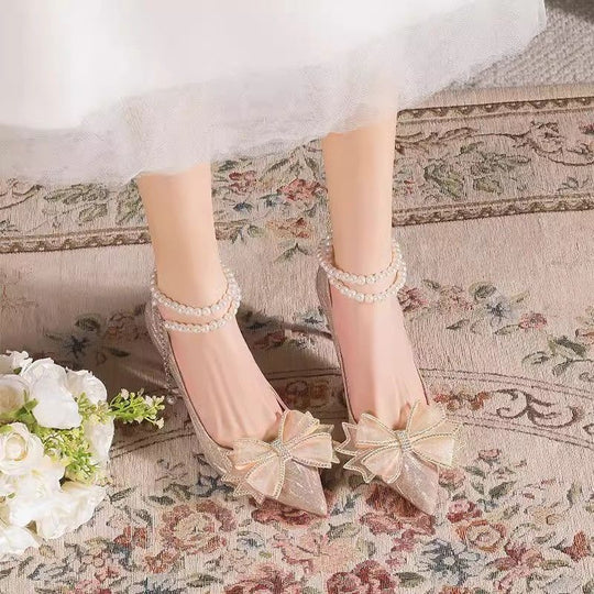 Damen glamouröse High Heels mit elegantem Blumenakzent EB
