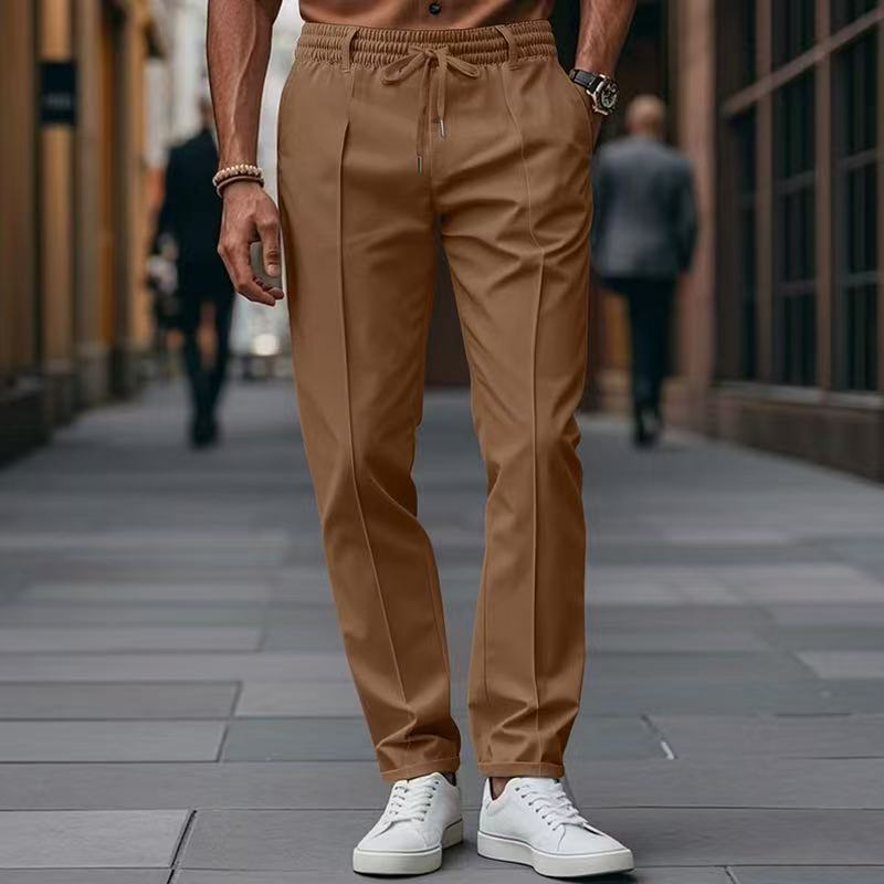 Herren elegante Freizeit-Hose mit elastischem Bund und seitlichen Eingrifftaschen EB