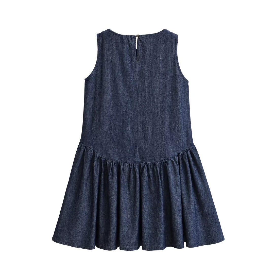 Damen Sommerkleid mit voluminösem Rocksaum und raffiniertem Schnürdetail EB