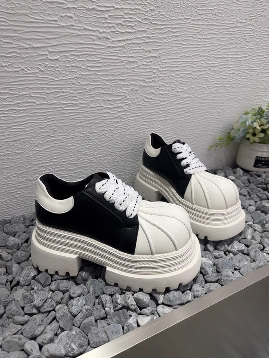 Damen Modische Chunky Sneakers mit robuster Plateau-Sohle EB