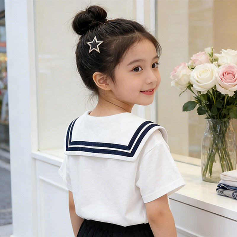 Mädchen Matrosen T-Shirt mit Schleifendetail EB