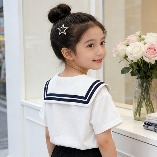 Mädchen Matrosen T-Shirt mit Schleifendetail EB