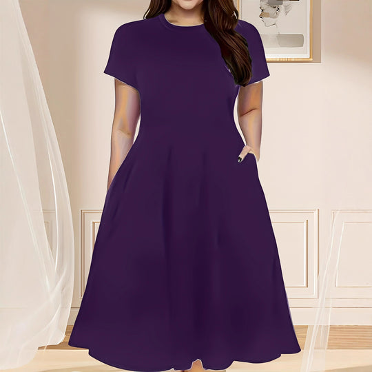 Damen lässiges Maxikleid mit praktischen Seitentaschen und elegantem Schnitt EB