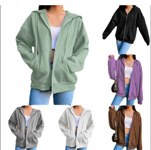 Damen bequeme Kapuzenjacke mit praktischen Taschen und lässigem Schnitt EB
