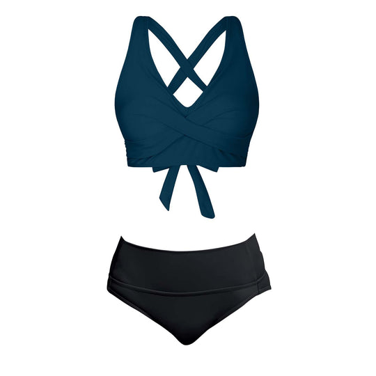 Damen Zweiteiliger Badeanzug mit floralem Design EB