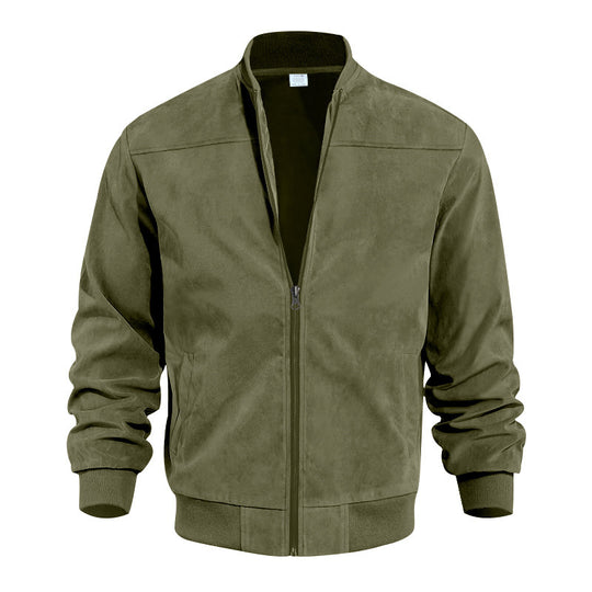 Herren elegante Bomberjacke mit hohem Kragen und strukturiertem Stoff EB